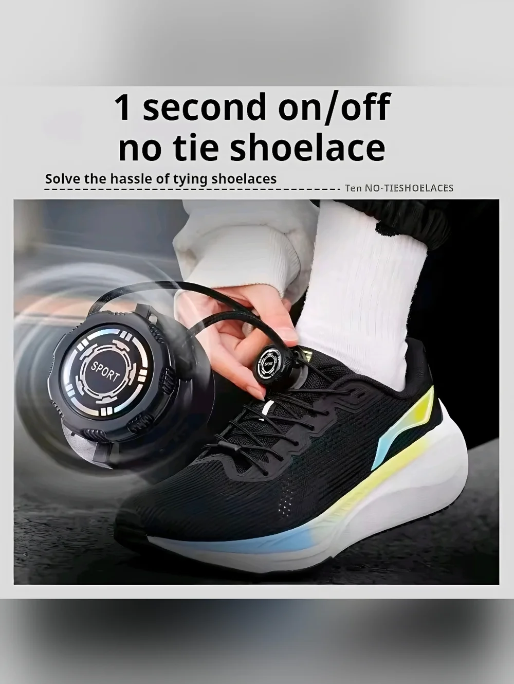 Automatic Rotating Buckle No Tie Shoelaces Quick Fasten System